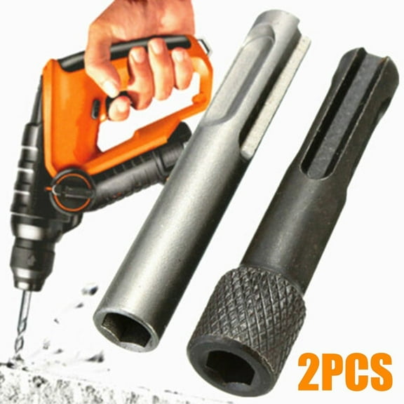 2Pcs SDS To 1/4 Inch Hex Shank Drill Adapter, Magnetic Screwdriver Bit Holder Converter For Hammer Drills, Chrome Vanadium Steel Quick Change Coupling For Woodworking And Metal