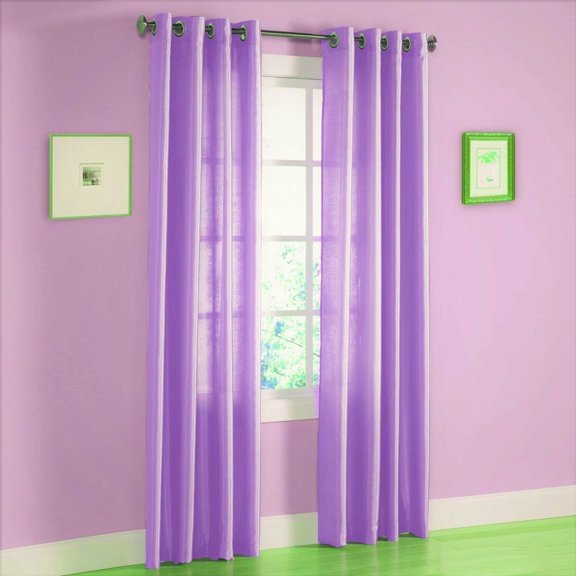 2Pcs. SEMI-Sheer Window Panel curtains SOLID GROMMET PLAIN STYLE DRAPES MIRA