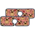thumbnail image 1 of 2Pcs SKYSONIC Faucet Absorbent MatSweety Pattern with Cute Pug Washable Counter Drying Pads Behind Faucet, 1 of 7