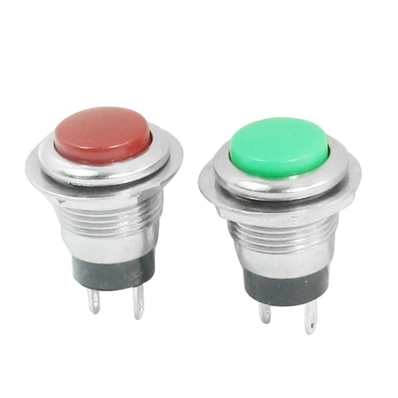 2Pcs SPST Momentary 12mm Push Button Switch AC125V 6A 250V 3A