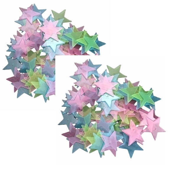 2Pcs Sale Countdown! Ceiling Glowing In The Dark 3D Star Stickers Children'S Room And Cool Room With Glowing Wall Stickers Practical Home Decor