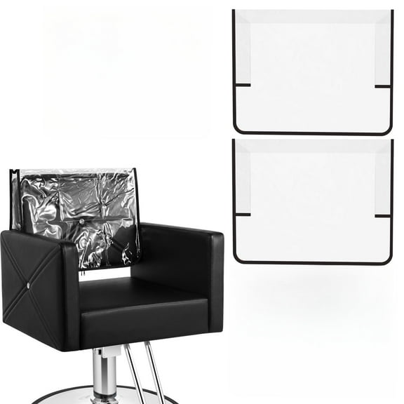 2Pcs Salon Chair Cover, 20.1" x 15.8" Clear Barber Salon Chair Back Covers, Plastic Chair Covers Protectors for Most Standard Salon Chairs Office Chairs, Black