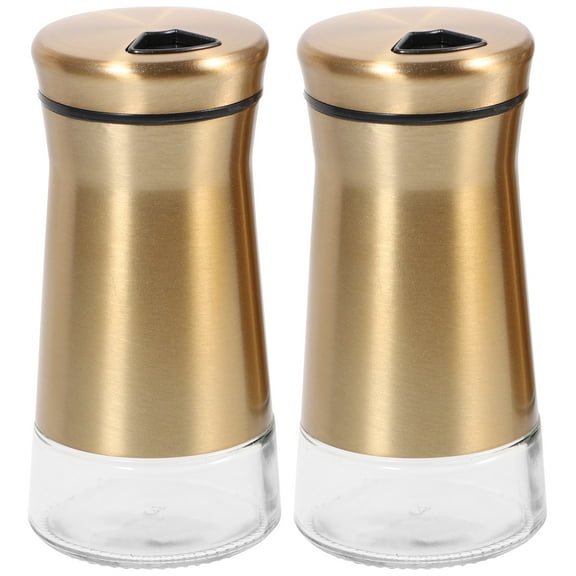 STRANDCHIC Stainless Steel Salt and Pepper Shakers Set for Kitchen, 2 Pieces, Durable Household Spice Holders
