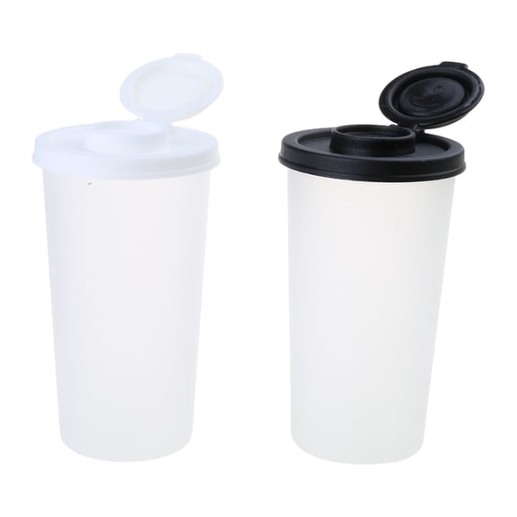 2Pcs Salt and Peppers Shaker Set Large Seasoning Bottles for Outdoor Picnics Use Practical Plastic Condiment Container