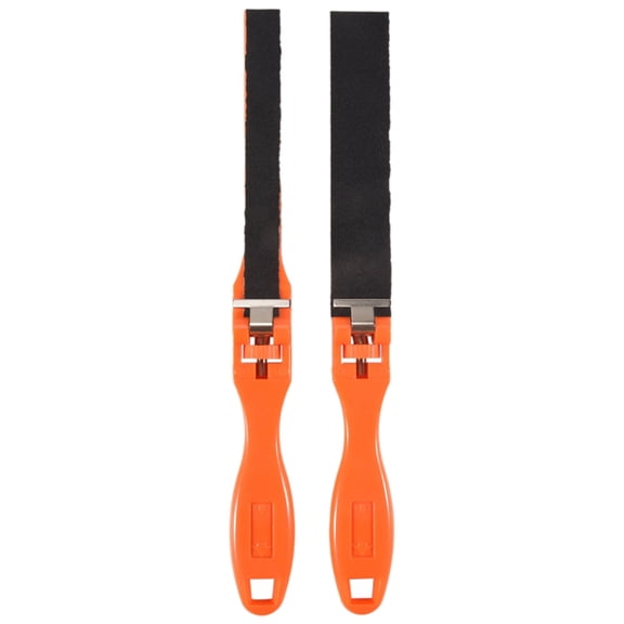 2Pcs Sandpaper Wood Carving Sandpaper Ruler Plastic Jewelry Polishing Tool Abrasive Rod Grinding Rod Holder,2 * Sandpaper fixture,Orange