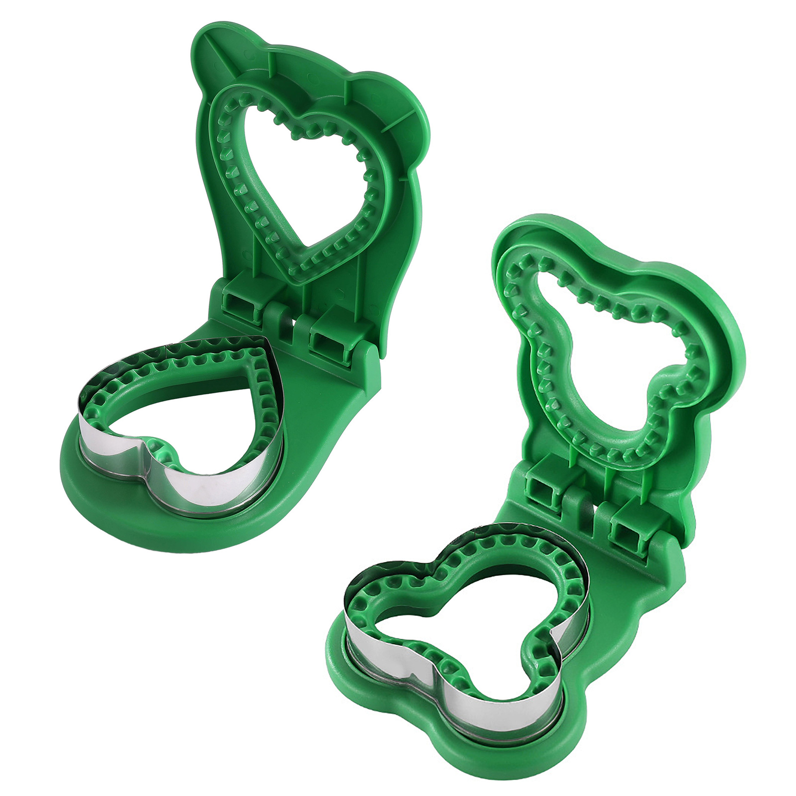 2Pcs Sandwich Cutter Sealer Easy to Clean Heart/Bear Shape Even Cuts