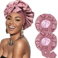 2Pcs Satin Silk for Sleeping Silk Sleep Cap Double Layer