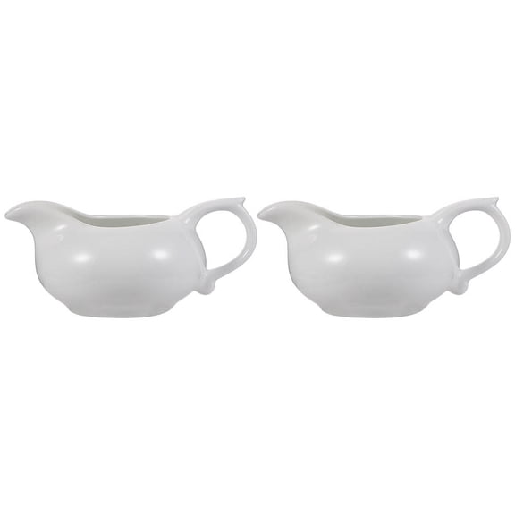 2-Pack Ceramic Sauce Containers and Gravy Boats, Coffee Sauce Cups for Serving Condiments and Dressings