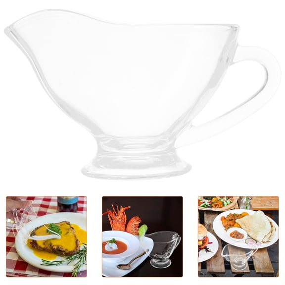 2Pcs Sauces Salad Dressings Dish Syrups Coffee Milk Cup Glass Creamer Pitcher