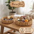 thumbnail image 1 of 2Pcs Scalloped Basket Scalloped Edge Round Tray Hand Woven Basket Decorative Braided Serving Tray Table Trays for Coffee Table Home Decor, 1 of 9