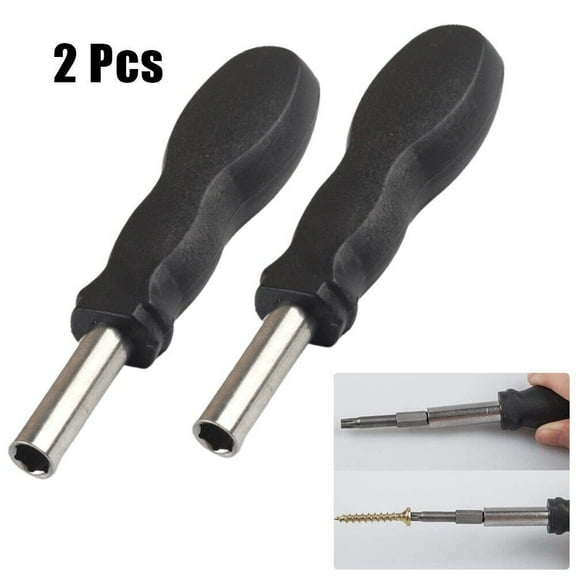 2Pcs Screwdriver Handle 6.35Mm (1/4Inch) Hex Screwdriver Handle For Hardware Disassemble Repair Tool Extension Handle Hand Tool