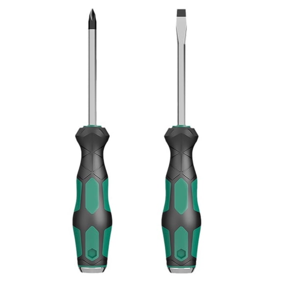 2Pcs Screwdriver Multifunctional Strong Small Industrial Flat End Screwdriver Hand Tool Screw Driver