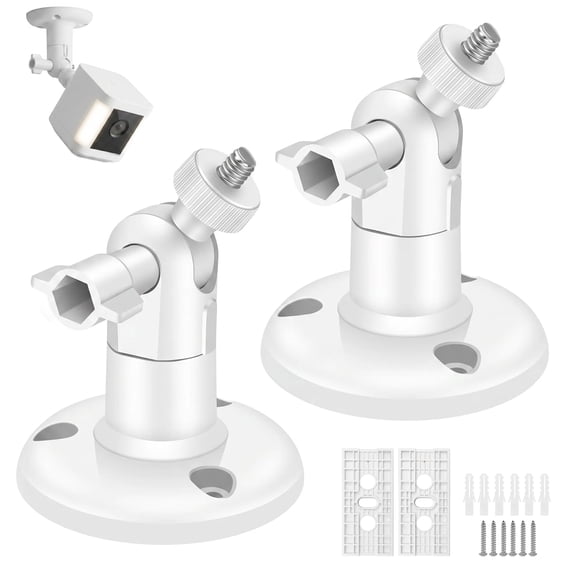 2Pcs Security Camera Wall Mount Compatible with Stick Up Cam 360° Adjustable Security Camera Bracket with Screws Wall Plugs for Indoor Outdoor