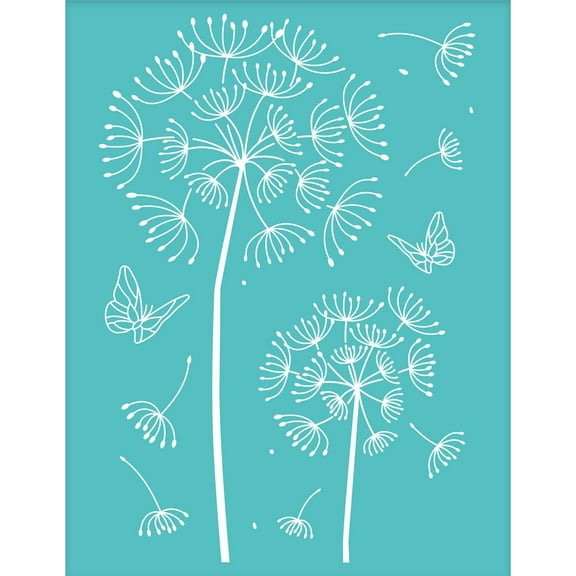 2Pcs Self-Adhesive Silk Screen Printing Dandelion Theme Reusable Mesh Transfers Stencil for Painting on Wood T-Shirt Fabric Decoration 7.7x5.5Inch