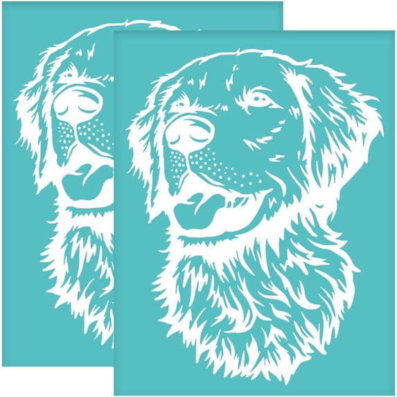2Pcs Self-Adhesive Silk Screen Printing Stencil Dog Pattern Mesh Transfers Stencil Animal Theme Silk