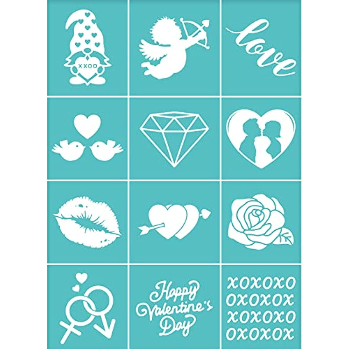3x/Set Silkscreen-Print Kit Love-Heart Silk Screen Stencils DIY Printing on  Clay