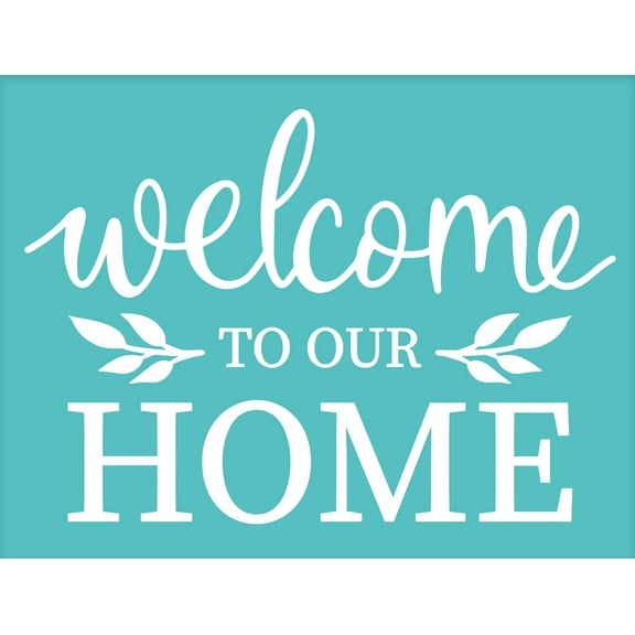 2Pcs Self-Adhesive Silk Screen Printing Stencil Welcome Stencil "Welcome to our HOME" Reusable Mesh Stencils Transfer Washable Home Decor for DIY Making