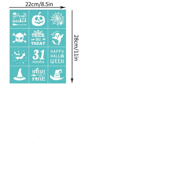 2Pcs Self-Adhesive Silk Screen Printing Stencil for Painting on Wood DIY Decoration T-Shirt Fabric Turquoise Turquoise 28x22cm 2pcs/set for DIY