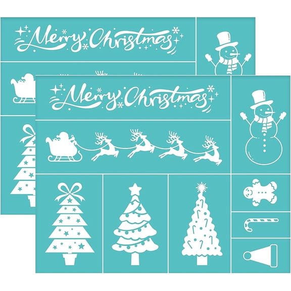 2Pcs Self-Adhesive Silk Screen Printing Stencil for Painting on Wood DIY Decoration T-Shirt Fabric Turquoise Turquoise 28x22cm 2pcs/set