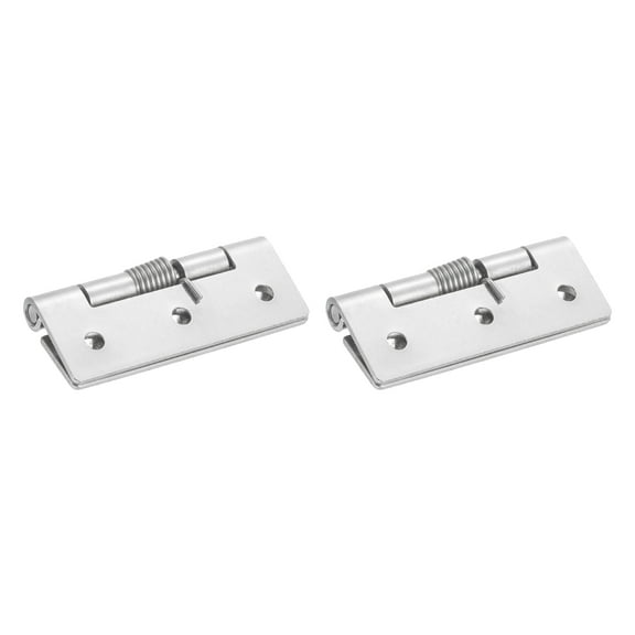 2Pcs Self-Closing Door Hinges, 3" 304 Stainless Steel Spring Hinge, Exterior
