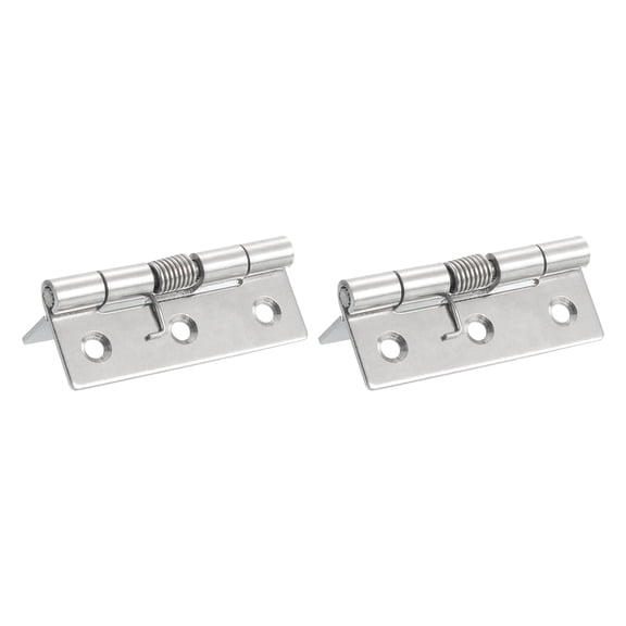 2Pcs Self-Closing Door Hinges, 3" 304 Stainless Steel Spring Hinge, Interior