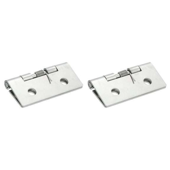 2Pcs Self-Closing Door Hinges, 3.5" 304 Stainless Steel Spring Hinge, Exterior