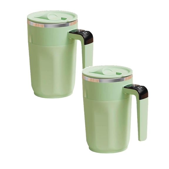 2Pcs Self Stirring Coffee Mug Stir Coffee Mug Portable Mixing Mug Automatic Stirring Coffee Cups For Coffee Milk Cocoa And Drinks Durable Travel Glass&Bottle