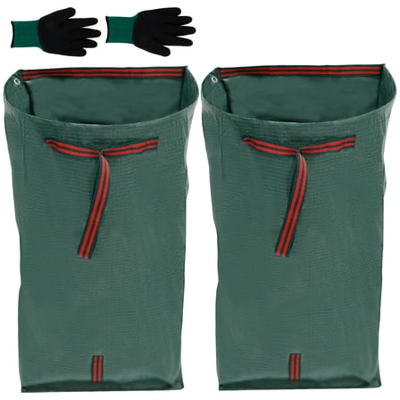 2Pcs Semi Circular Leaf Dustpan Bags PP Yard Leaf Dustpan 270L Large Capacity Dustpan Type Yard Bag Standing Yard Leaf Waste Bag Foldable Gardens Leaf Waste Bag for Gardening