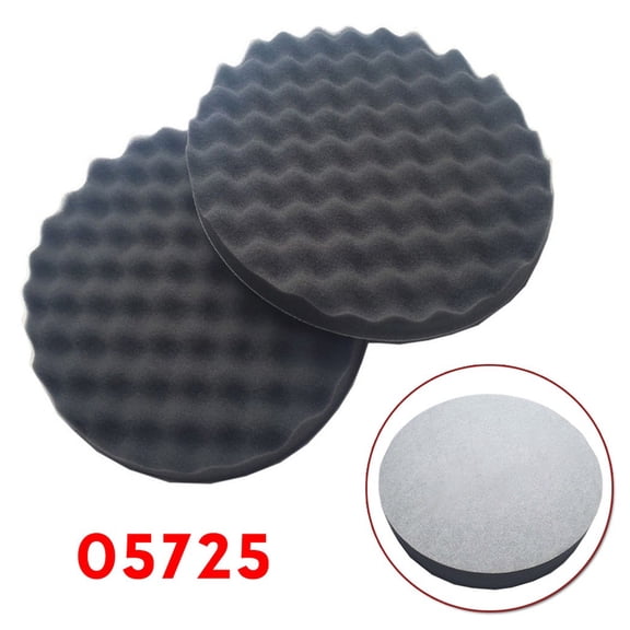 2Pcs/Set 05725 8 Inch Round Single-Sided Foam Polishing Pad Tool Kit Black Fangkenuo