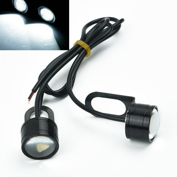 2Pcs Set 12V Motorcycle White LED Spotlight Headlight Driving Light Fog Lamp