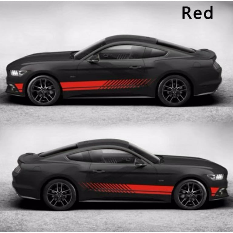 2PCS Car Side Stickers Body Decals Sticker Long Stripes For