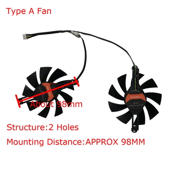 2Pcs/Set 85mm Diameter Size (98MM Pitch)Grahics Cards Fan,VGA Video Cooler,For RX 580 2048SP(4G/8G) GPU