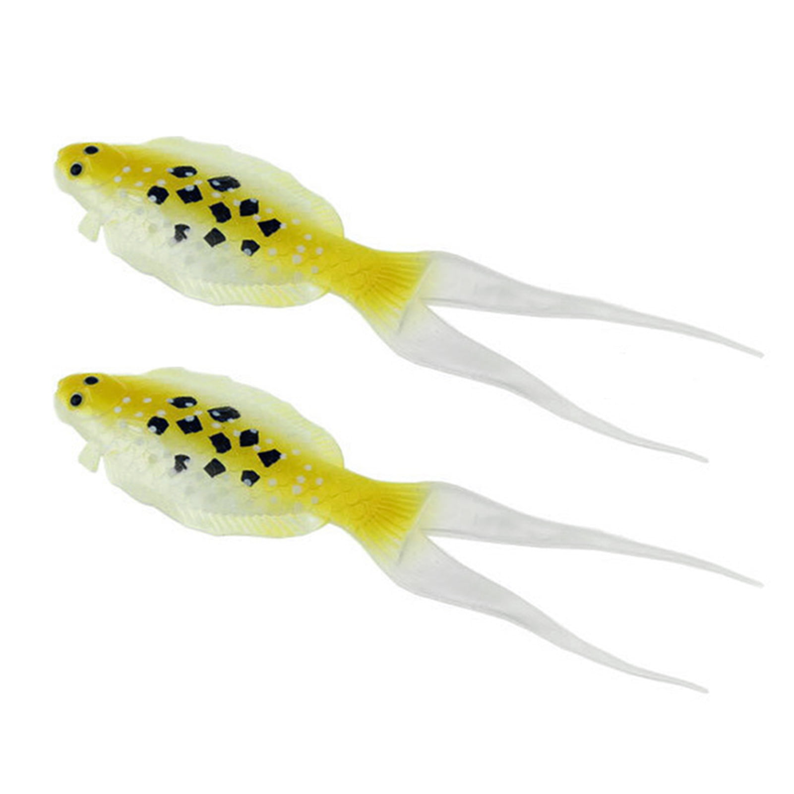 2Pcs/Set 8g 13cm Flatfish Bait Vivid Shape 3D Eyes Mini Soft Fork Tail  Flounder Silicone Bait for Outdoor 
