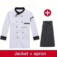 thumbnail image 1 of 2Pcs Set with Apron Chef Uniform Long-sleeved Catering Hotel Work Clothes Men and Women Chef Uniforms Western Restaurant Hotel Chef Overalls Long-sleeved Breathable, 1 of 5