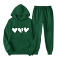 thumbnail image 1 of 2Pcs Set Autumn Winter Outfits Men's And Women's Sports Tracksuits Long Sleeve Pullover Hoodies Sweatshirt Loose Coat And Sweatpants Fall Winter Suit Active Joggers Outfits, 1 of 7