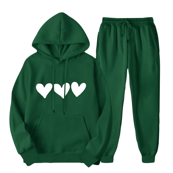 2Pcs Set Autumn Winter Outfits Men's And Women's Sports Tracksuits Long Sleeve Pullover Hoodies Sweatshirt Loose Coat And Sweatpants Fall Winter Suit Active Joggers Outfits