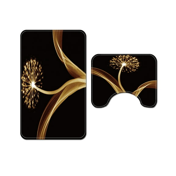 2Pcs Set Bath Rugs Non-Slip Absorbent Soft Toilet Bathroom Floor Mats Decor