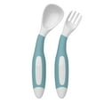thumbnail image 1 of 2Pcs/Set Children Tableware Bendable Design Portable Utensils Toddler Feeding Auxiliary Spoon Fork for Toddler, 1 of 7