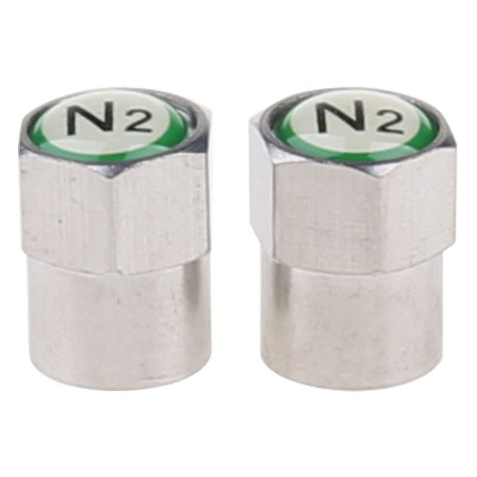 2Pcs/Set Chrome Car Auto TPMS Valve Stem Cap N2 Nitrogen Tire Insert