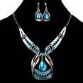 thumbnail image 1 of 2Pcs/Set Exaggerated Noble Beautiful Necklace Earrings Set Water Drop Faux Gem Pendant Necklace Earrings Jewelry Accessory, 1 of 8