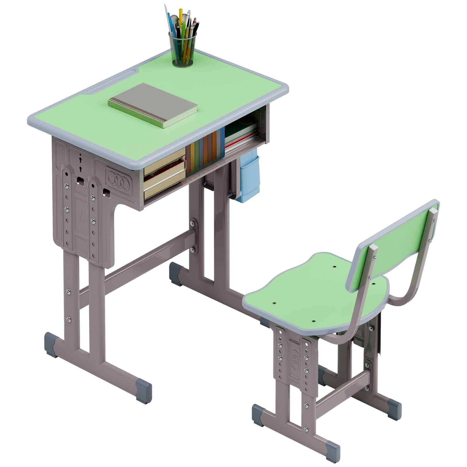 2Pcs/Set Kids Desk Chair Set, Height Adjustable Children School Study ...
