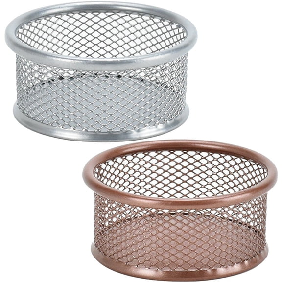 2Pcs/Set Mesh Paper Clip Holders Binder Holder Paperclip Holders Metal Paperclip Storage Binder Holder Container for Office