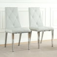 thumbnail image 1 of 2Pcs/Set Modern Simple Light Luxury Dining Chair Light Grey Chair Family Bedroom Stool Back PU Electroplated Chair Legs, Suitable For Kitchen Living Room Dining Room (set Of 2), 1 of 11