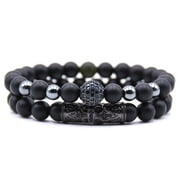 DUIXINGHAS 2Pcs/Set Nice-looking Bracelet Corrosion Resistant Alloy Bead Design Men Jewelry Bracelet for Daily