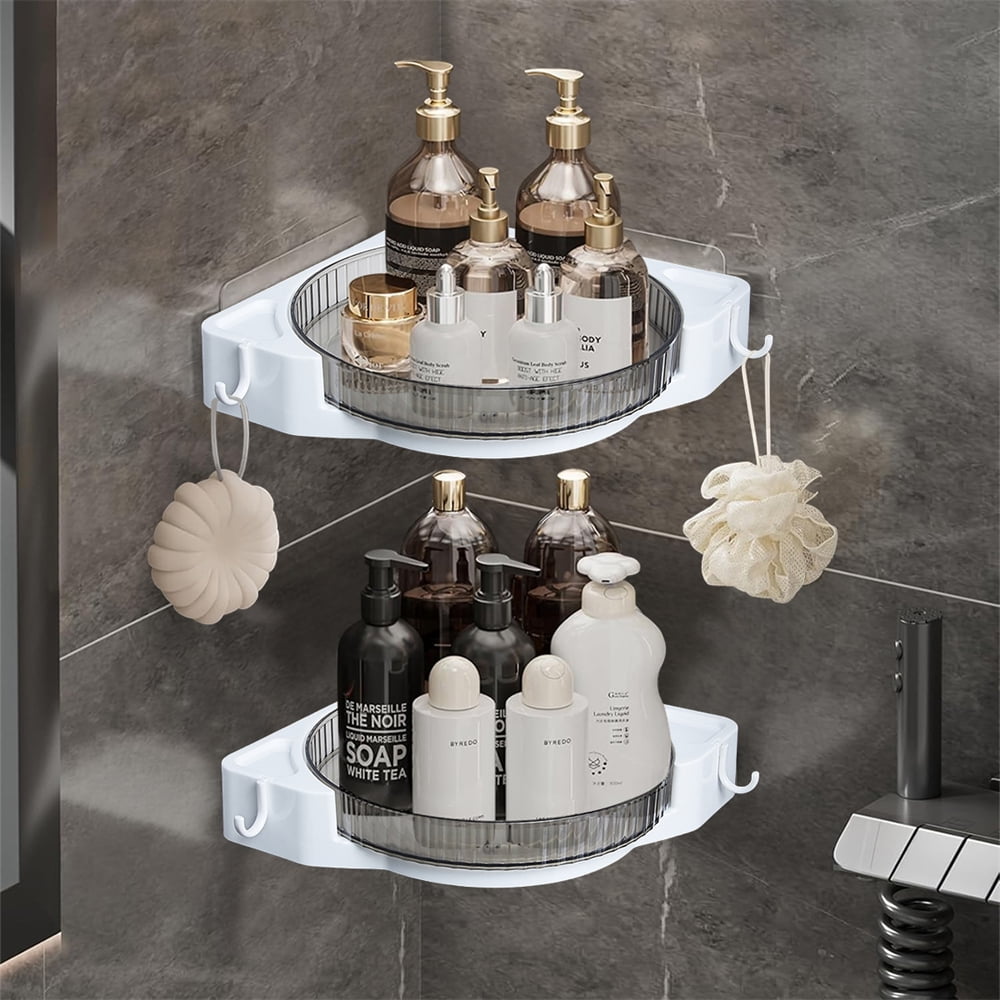 2PcsSet NoDrill 360° Rotating Spice Rack for Kitchen Bathroom