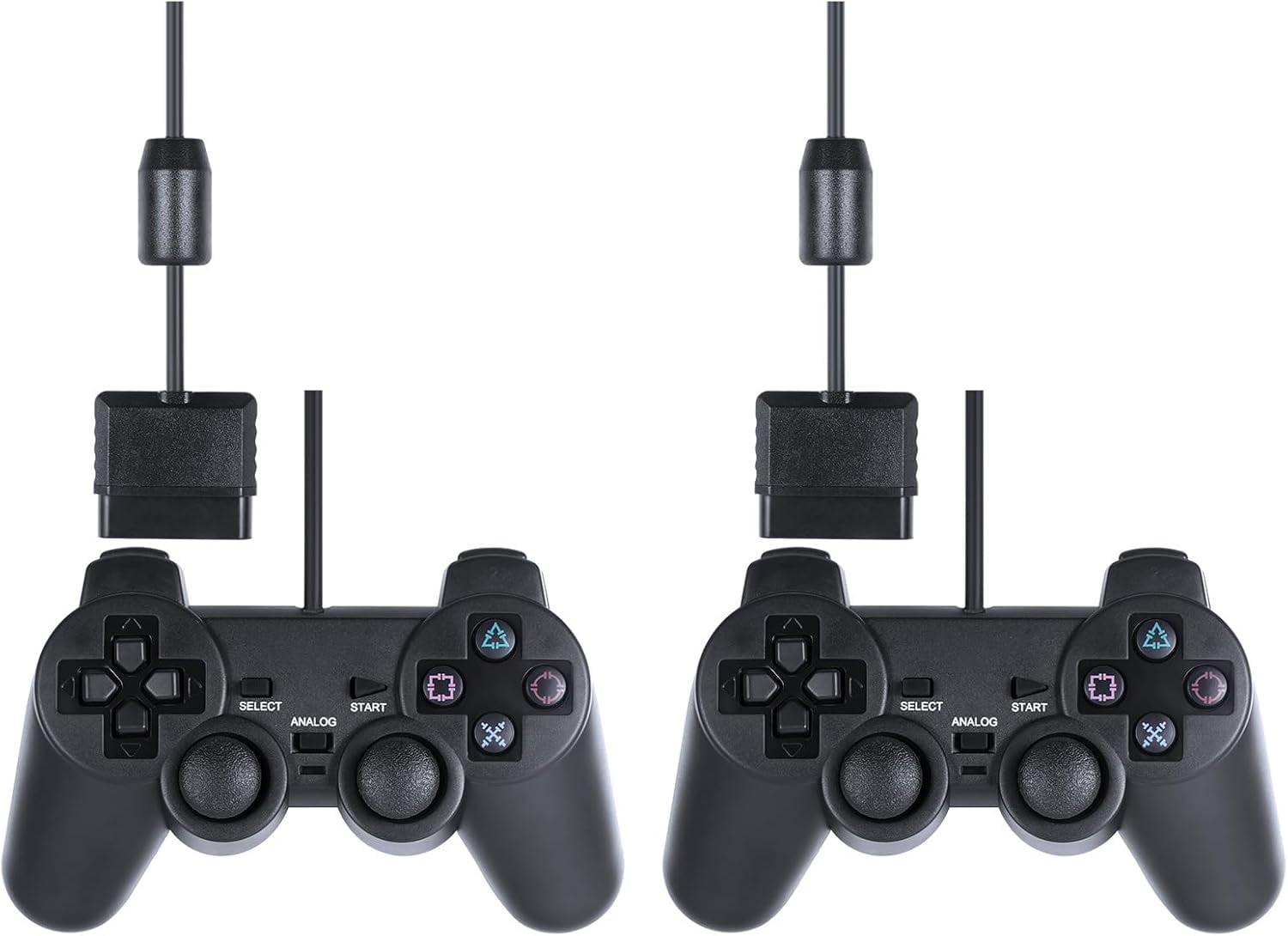 2Pcs Set PS2 controller Dual-Vibration Joystick Gamepad Wired Game Control For Playstation 2 PS2 1 Console Video Game