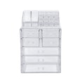 thumbnail image 1 of 2Pcs / Set Plastic Cosmetics Storage Rack 7 Large Drawers Transparent, 1 of 8
