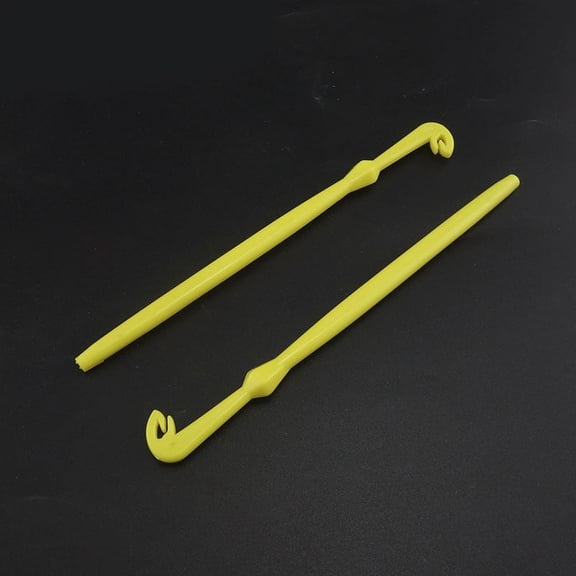 2Pcs Set Plastic Hook Tackle Tyer Remover Knot Quick Tie Disgorger Fishing Hand Tools Catching Green Yellow Loop Yellow