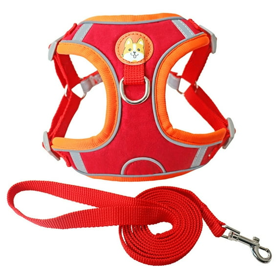 2Pcs/Set Reflective Pet Dogs Harness with Chest Strap Prevent Rushing Out and Breathable Design - Secure Traction Kit