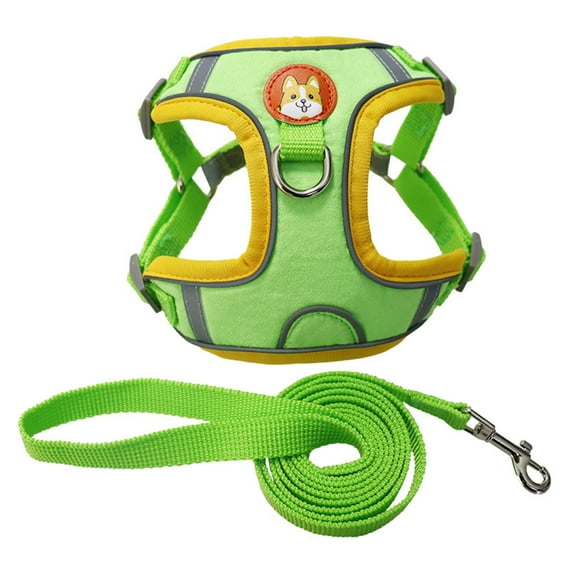 2Pcs/Set Reflective Pet Dogs Harness with Chest Strap Prevent Rushing Out and Breathable Design - Secure Traction Kit